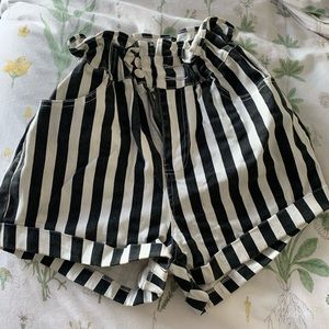 Striped High Waisted shorts